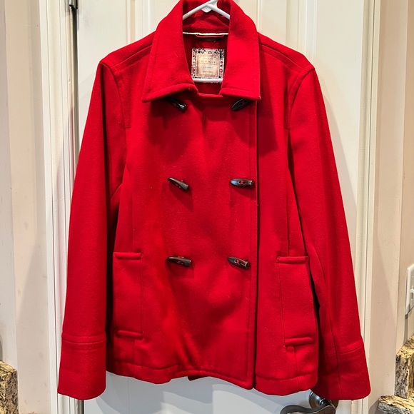 Old Navy Stylish Red Peacoat Sz XL - Picture 2 of 4